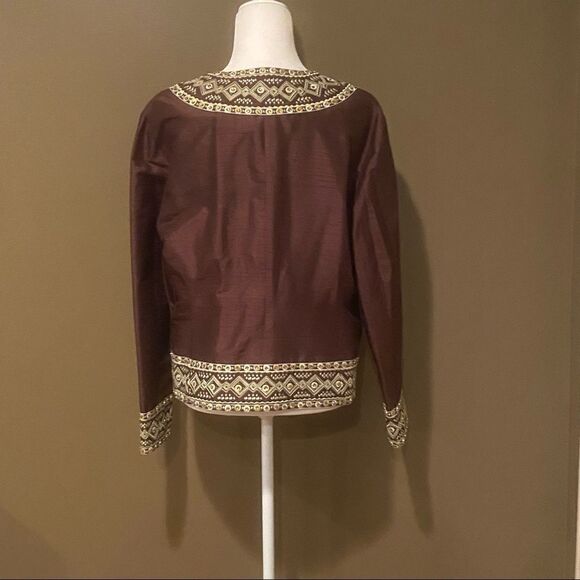 Victor Costa 100% Silk Beaded Elegant Blazer Jacket Size 14 - Picture 7 of 13